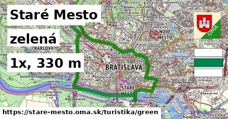 Staré Mesto Turistické trasy zelená 