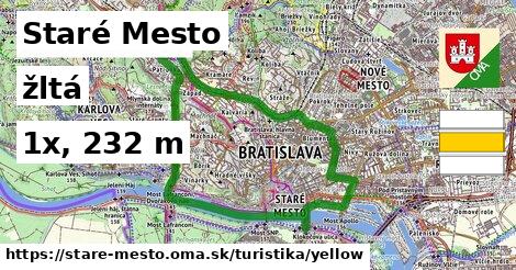 Staré Mesto Turistické trasy žltá 