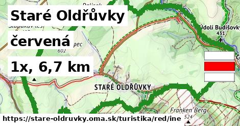 Staré Oldřůvky Turistické trasy červená iná