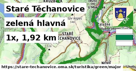 Staré Těchanovice Turistické trasy zelená hlavná