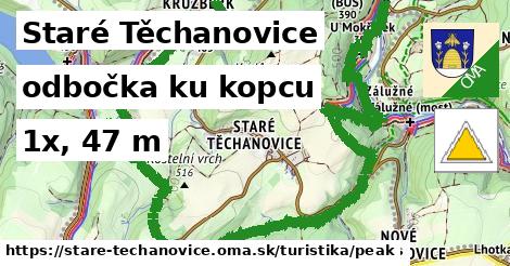 Staré Těchanovice Turistické trasy odbočka ku kopcu 