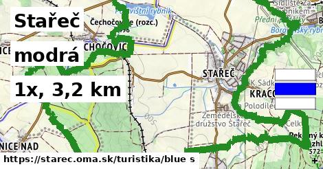 Stařeč Turistické trasy modrá 
