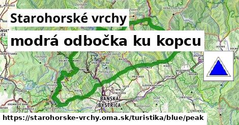 Starohorské vrchy Turistické trasy modrá odbočka ku kopcu