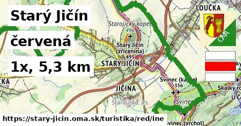 Starý Jičín Turistické trasy červená iná