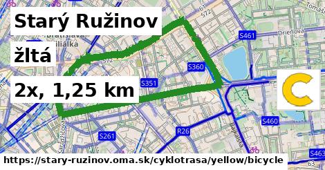 Starý Ružinov Cyklotrasy žltá bicycle