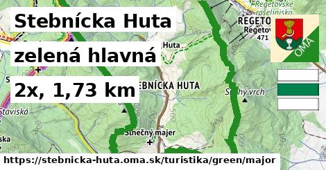 Stebnícka Huta Turistické trasy zelená hlavná