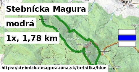 Stebnícka Magura Turistické trasy modrá 