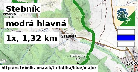 Stebník Turistické trasy modrá hlavná