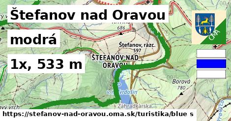 Štefanov nad Oravou Turistické trasy modrá 