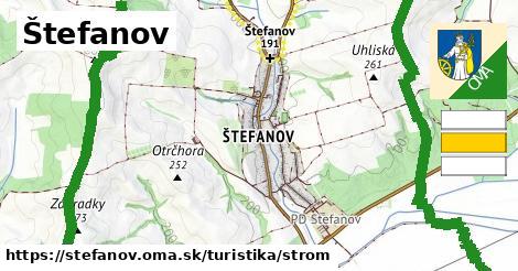 Štefanov Turistické trasy strom 