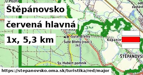 Štěpánovsko Turistické trasy červená hlavná