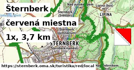 Šternberk Turistické trasy červená miestna