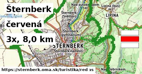 Šternberk Turistické trasy červená 