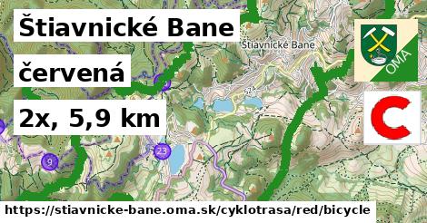 Štiavnické Bane Cyklotrasy červená bicycle