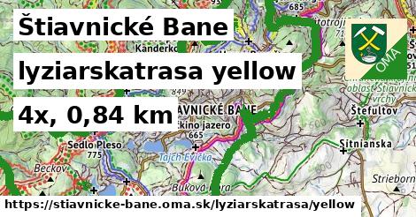 Štiavnické Bane Lyžiarske trasy žltá 