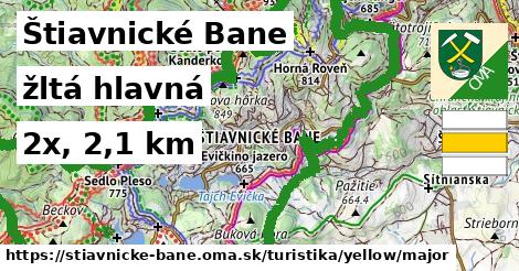 Štiavnické Bane Turistické trasy žltá hlavná