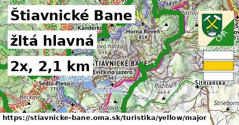 Štiavnické Bane Turistické trasy žltá hlavná