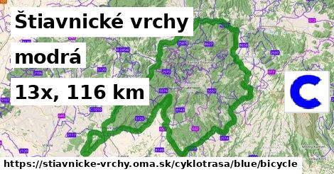 Štiavnické vrchy Cyklotrasy modrá bicycle