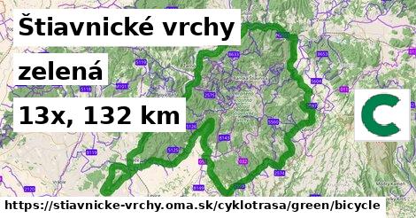 Štiavnické vrchy Cyklotrasy zelená bicycle
