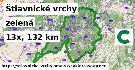 Štiavnické vrchy Cyklotrasy zelená 