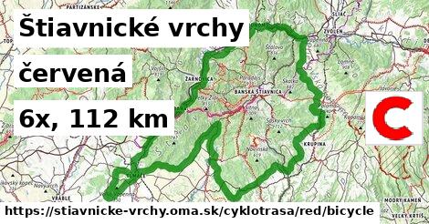 Štiavnické vrchy Cyklotrasy červená bicycle