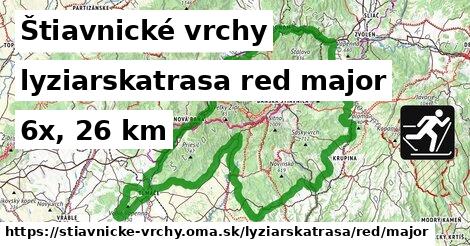 Štiavnické vrchy Lyžiarske trasy červená hlavná