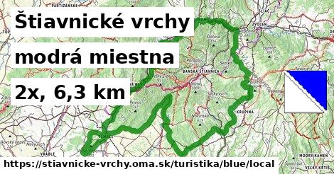 Štiavnické vrchy Turistické trasy modrá miestna