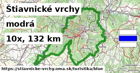 Štiavnické vrchy Turistické trasy modrá 