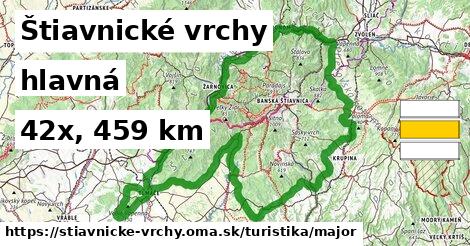 Štiavnické vrchy Turistické trasy hlavná 