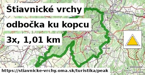 Štiavnické vrchy Turistické trasy odbočka ku kopcu 