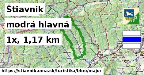 Štiavnik Turistické trasy modrá hlavná