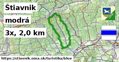 Štiavnik Turistické trasy modrá 