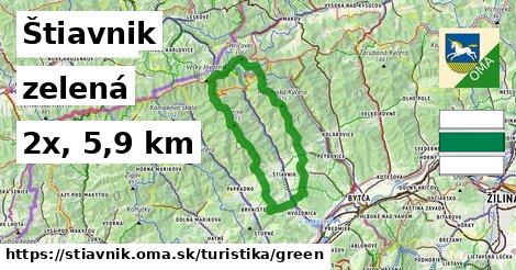 Štiavnik Turistické trasy zelená 