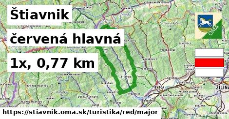 Štiavnik Turistické trasy červená hlavná