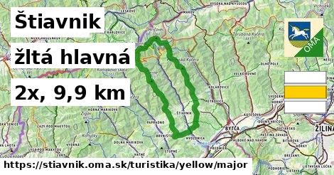 Štiavnik Turistické trasy žltá hlavná
