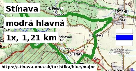 Stínava Turistické trasy modrá hlavná
