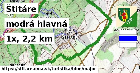 Štitáre Turistické trasy modrá hlavná