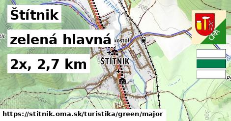 Štítnik Turistické trasy zelená hlavná