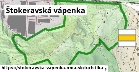 Štokeravská vápenka Turistické trasy  