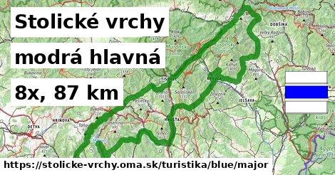 Stolické vrchy Turistické trasy modrá hlavná