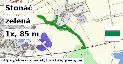 Stonáč Turistické trasy zelená iná