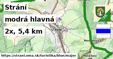 Strání Turistické trasy modrá hlavná