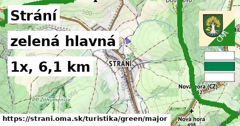 Strání Turistické trasy zelená hlavná