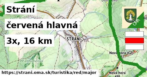 Strání Turistické trasy červená hlavná