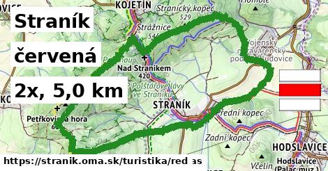 Straník Turistické trasy červená 