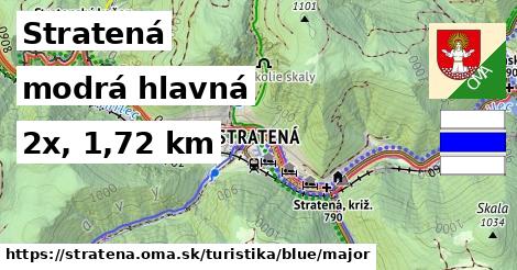 Stratená Turistické trasy modrá hlavná