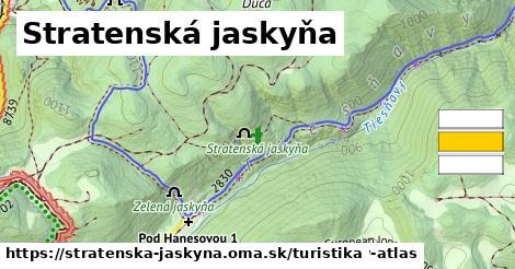 Stratenská jaskyňa Turistické trasy  