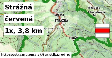 Strážná Turistické trasy červená 
