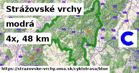 Strážovské vrchy Cyklotrasy modrá 