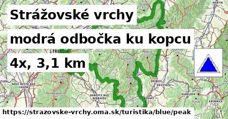 Strážovské vrchy Turistické trasy modrá odbočka ku kopcu